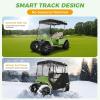 image:image10L0L 2 Passenger TrackStyle Golf Cart Enclosure Cover for EZGO TXT 600D HeavyDuty Fabric Windproof Waterproof amp Insulated Rain Cover Easy RollUp Driving Enclosure with Awning TrackBlack