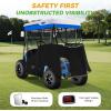 image:image10L0L 2 Passenger TrackStyle Golf Cart Enclosure Cover for EZGO TXT 600D HeavyDuty Fabric Windproof Waterproof amp Insulated Rain Cover Easy RollUp Driving Enclosure with Awning TrackBlue