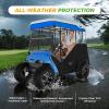 image:image10L0L 2 Passenger TrackStyle Golf Cart Enclosure Cover for EZGO TXT 600D HeavyDuty Fabric Windproof Waterproof amp Insulated Rain Cover Easy RollUp Driving Enclosure with Awning TrackBlue