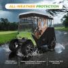 image:image10L0L 2 Passenger TrackStyle Golf Cart Enclosure Cover for EZGO TXT 600D HeavyDuty Fabric Windproof Waterproof amp Insulated Rain Cover Easy RollUp Driving Enclosure with Awning TrackBlack