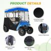 image:image10L0L 2 Passenger TrackStyle Golf Cart Enclosure Cover for EZGO TXT 600D HeavyDuty Fabric Windproof Waterproof amp Insulated Rain Cover Easy RollUp Driving Enclosure with Awning TrackBlue