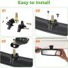 image:image10L0L Bling Rhinestone Golf Cart Mirror for Yamaha EZGO Club Car Universal 360 Adjustable Crystal Diamond Rear View Mirror with Wide Angle View Shatterproof Glass Lens Easy InstallationBlack