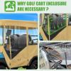 image:image10L0L Golf Cart Enclosure 4 Passenger 86 Extended Roof for Yamaha Club Car Tempo Onward EZGO 4Seater 600D Waterproof Rain CoverTransparent Tail Light Panel 4Sided Clear WindowsKhaki Gray