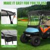image:image10L0L Golf Cart Enclosure 4 Passenger 86 Extended Roof for Yamaha Club Car Tempo Onward EZGO 4Seater 600D Waterproof Rain CoverTransparent Tail Light Panel 4Sided Clear WindowsBlack Orange