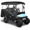 image:image10L0L Golf Cart Enclosure 4 Passenger 86 Extended Roof for Yamaha Club Car Tempo Onward EZGO 4Seater 600D Waterproof Rain CoverTransparent Tail Light Panel 4Sided Clear WindowsBlack