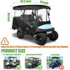 image:image10L0L Golf Cart Enclosure 4 Passenger 86 Extended Roof for Yamaha Club Car Tempo Onward EZGO 4Seater 600D Waterproof Rain CoverTransparent Tail Light Panel 4Sided Clear WindowsBlack