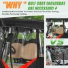 image:image10L0L Golf Cart Enclosure 4 Passenger 86 Extended Roof for Yamaha Club Car Tempo Onward EZGO 4Seater 600D Waterproof Rain CoverTransparent Tail Light Panel 4Sided Clear WindowsBlack Red