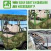 image:image10L0L Golf Cart Enclosure 4 Passenger 86 Extended Roof for Yamaha Club Car Tempo Onward EZGO 4Seater 600D Waterproof Rain CoverTransparent Tail Light Panel 4Sided Clear WindowsCamo