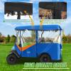 image:image10L0L Golf Cart Enclosure 4 Passenger 86 Extended Roof for Yamaha Club Car Tempo Onward EZGO 4Seater 600D Waterproof Rain CoverTransparent Tail Light Panel 4Sided Clear WindowsBlue Orange
