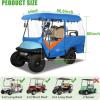 image:image10L0L Golf Cart Enclosure 4 Passenger 86 Extended Roof for Yamaha Club Car Tempo Onward EZGO 4Seater 600D Waterproof Rain CoverTransparent Tail Light Panel 4Sided Clear WindowsBlue Orange