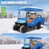 image:image10L0L Golf Cart Enclosure 4 Passenger 86 Extended Roof for Yamaha Club Car Tempo Onward EZGO 4Seater 600D Waterproof Rain CoverTransparent Tail Light Panel 4Sided Clear WindowsBlue Orange