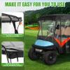 image:image10L0L Golf Cart Enclosure 4 Passenger 86 Extended Roof for Yamaha Club Car Tempo Onward EZGO 4Seater 600D Waterproof Rain CoverTransparent Tail Light Panel 4Sided Clear WindowsBlack Red
