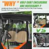 image:image10L0L Golf Cart Enclosure 4 Passenger 86 Extended Roof for Yamaha Club Car Tempo Onward EZGO 4Seater 600D Waterproof Rain CoverTransparent Tail Light Panel 4Sided Clear WindowsBlack Orange
