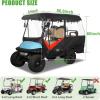 image:image10L0L Golf Cart Enclosure 4 Passenger 86 Extended Roof for Yamaha Club Car Tempo Onward EZGO 4Seater 600D Waterproof Rain CoverTransparent Tail Light Panel 4Sided Clear WindowsBlack Red
