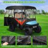 image:image10L0L Golf Cart Enclosure 4 Passenger 86 Extended Roof for Yamaha Club Car Tempo Onward EZGO 4Seater 600D Waterproof Rain CoverTransparent Tail Light Panel 4Sided Clear WindowsBlack Red