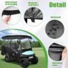 image:image10L0L Golf Cart Enclosure 4 Passenger 86 Extended Roof for Yamaha Club Car Tempo Onward EZGO 4Seater 600D Waterproof Rain CoverTransparent Tail Light Panel 4Sided Clear WindowsBlack