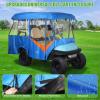 image:image10L0L Golf Cart Enclosure 4 Passenger 86 Extended Roof for Yamaha Club Car Tempo Onward EZGO 4Seater 600D Waterproof Rain CoverTransparent Tail Light Panel 4Sided Clear WindowsBlue Orange
