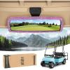 image:image10L0L Bling Rhinestone Golf Cart Mirror for Yamaha EZGO Club Car Universal 360 Adjustable Crystal Diamond Rear View Mirror with Wide Angle View Shatterproof Glass Lens Easy InstallationPink
