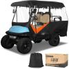 image:image10L0L Golf Cart Enclosure 4 Passenger 86 Extended Roof for Yamaha Club Car Tempo Onward EZGO 4Seater 600D Waterproof Rain CoverTransparent Tail Light Panel 4Sided Clear WindowsBlack Orange