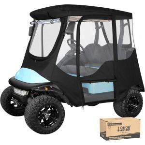 image:image10L0L Deluxe 2 Passenger Golf Cart Enclosure for Club Car PrecedentOnward amp Tempo Waterproof Windproof Portable Transparent Golf Cart Rain Enclosures Storage Cover  57 Roof FitPremium Black