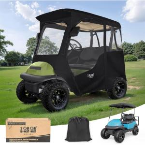 image:image10L0L Deluxe 2 Passenger Golf Cart Enclosure for Club Car PrecedentOnward amp Tempo Waterproof Windproof Portable Transparent Golf Cart Rain Enclosures Storage Cover  57 Roof FitBlack