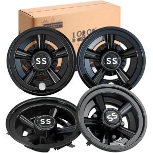 image:image10L0L Golf Cart Wheel Covers Hub Caps for YamahaClub CAREZGO Club Car 8 Set of 4Black