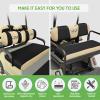 image:image10L0L Golf Cart Front amp Rear Seat Covers Full Set for Yamaha G2 G8 G9 G11 G14 G16 G19 G20 G21 G22 amp Club Car DS Pre2000 Tomberlin Emerge E2 EZGO Marathon Fits 4 Passenger Seat Golf CartBeigeBlack