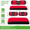 image:image10L0L Golf Cart Front amp Rear Seat Covers Full Set for Yamaha G2 G8 G9 G11 G14 G16 G19 G20 G21 G22 amp Club Car DS Pre2000 Tomberlin Emerge E2 EZGO Marathon Fits 4 Passenger Seat Golf CartRedBlack
