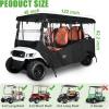 image:image10L0L Golf Cart Enclosures Fits 6 Passenger Golf Cart Rain Cover 600D Waterproof Driving Enclosure with Clear PVC Windshield for Extended Roof Golf642 Seats for 122L