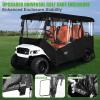 image:image10L0L Golf Cart Enclosures Fits 6 Passenger Golf Cart Rain Cover 600D Waterproof Driving Enclosure with Clear PVC Windshield for Extended Roof Golf642 Seats for 122L