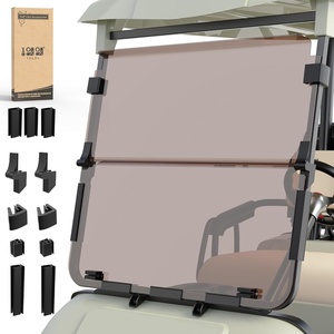 image:image10L0L Golf Cart Windshield Compatible with Yamaha G22 20032006 5mm Polycarbonate Front Windshield for Gas amp Electric Models ImpactResistant Split Folding Replacement Hardware IncludedTinted