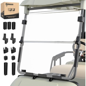 image:image10L0L Golf Cart Windshield Compatible with Yamaha G22 20032006 5mm Polycarbonate Front Windshield for Gas amp Electric Models ImpactResistant Split Folding Replacement Hardware IncludedClear
